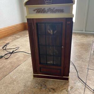 Vintage Style unique phone Booth  Wood-Look Cabinet Decorative Landline 17”